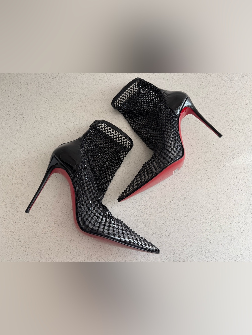 CHRISTIAN LOUBOUTIN Kate Max 100 Black Crystal Ankle Boots EU 39 US 9 $3595 - Picture 9 of 14